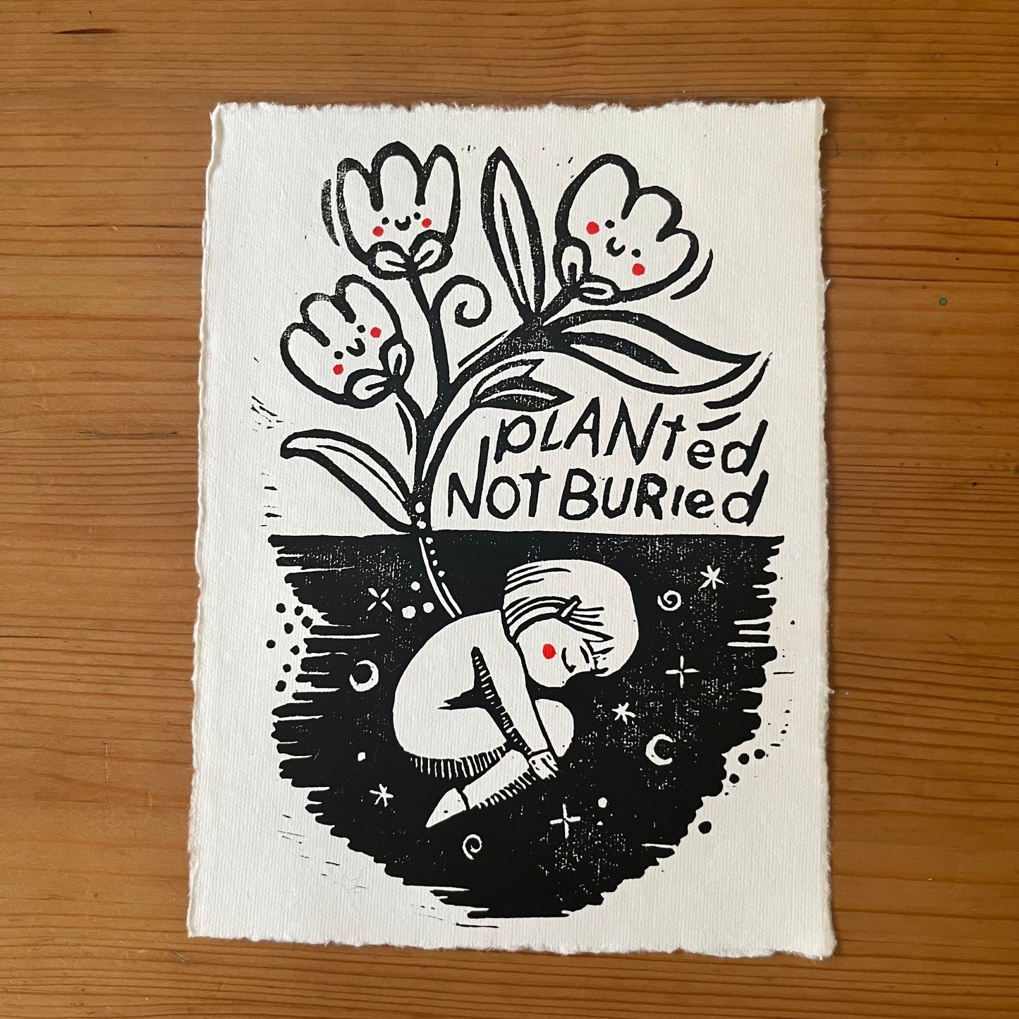 Lino Print - Planted