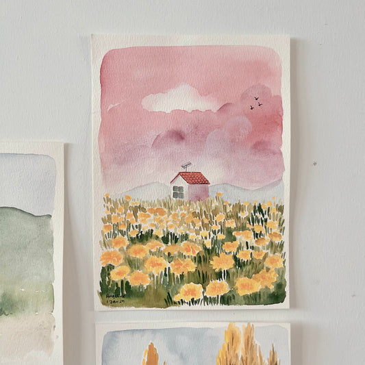 Original Painting - Sunset Meadow Heartspace