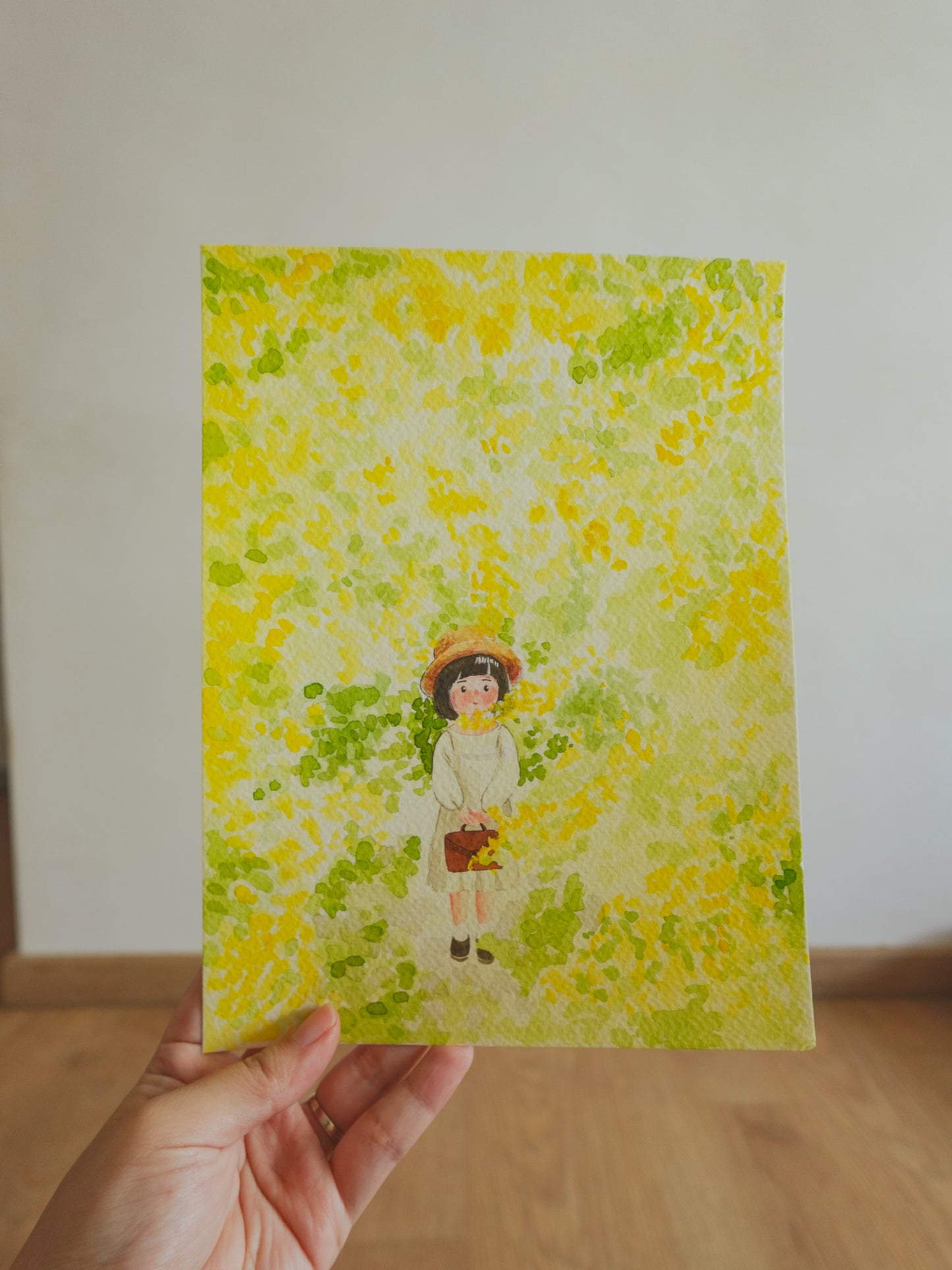 Original Painting - Sunlit Wallflowers