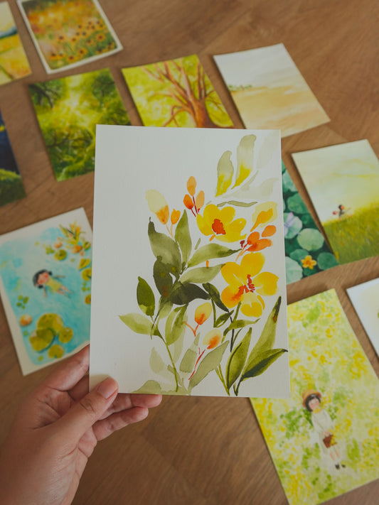 Original Painting - Loose Watercolour Florals