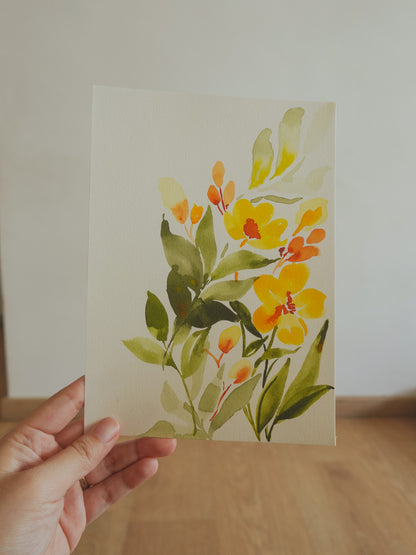 Original Painting - Loose Watercolour Florals